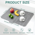 Silicone Dish Drying Mat for Kitchen Counter, 23" x 17" Grey-1pcs - Image 3