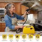 steam cleaner,Tankless Steam Cleaner for Home, Handheld Steamer for Cleaning, Car & Furniture – Portable Handheld Steamer with Instant Steam & Trigger Control (Yellow handheld) - Image 3