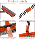 Window Squeegee for Window Cleaning, Squeegee Window Cleaner Tool 2 in 1 Car Window Cleaning Tool with Extension Pole 58‘’ Telescopic Window Washing Equipment, Shower Squeegee for Shower Glass Door - Image 3