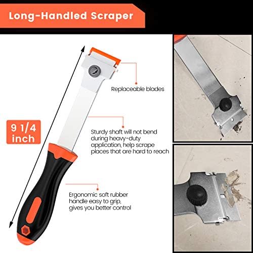 DEKEones Razor Blade Scraper, 2 PCS Razor Scraper Tool for Removing Label, Registration Sticker, Tint, Grease from Windshield, Appliance, Glass (Extra 20 Metal and 10 Plastic Blades) - Image 3