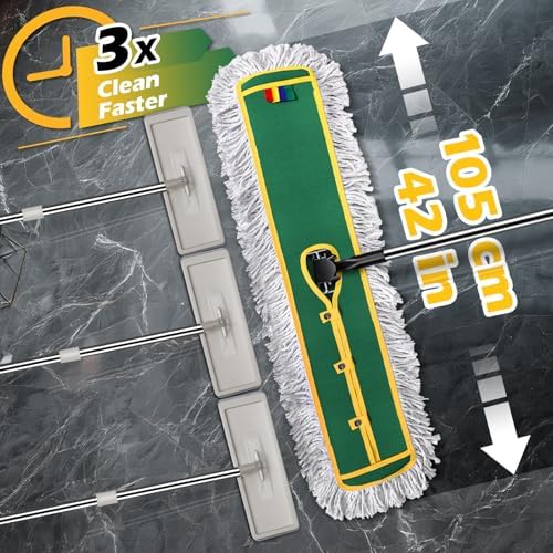 42" Commercial Dust Mop for Floor Cleaning, Heavy Duty Industrial Mop - Image 2