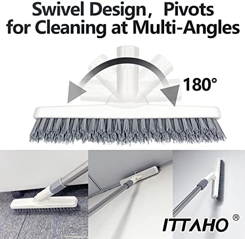 2 Pack Grout Cleaning Brush with Long Handle, Swivel V-Shape Grout Scrub Brush, Extendable Handle for Tile Floors, Bathroom, Shower, Corner - Image 3