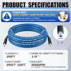 1 Pcs 1/4" X 25' Blue Carpet Cleaning Solution Hose, Regular - Image 2