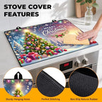 Christmas Stove Top Cover Snowman Stove Top Cover for Home Decoration Kitchen Pad Non-Stick Washable Cooktop Covers Countertop Protector Keep Stove Clean 28"x20" (Tree) - Image 2