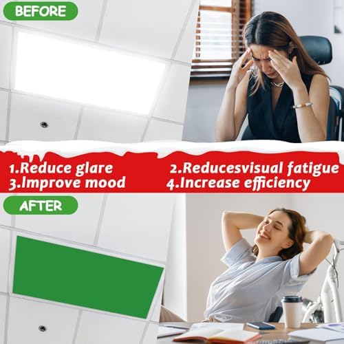 6 Pcs Fluorescent Light Covers with 60 Magnets Decorative for Classroom Ceiling Lights 4 x 2 Feet Magnetic Light Cover Filter Easy Install for Office Hospital Home Ceiling Supplies (Christmas Color) - Image 4
