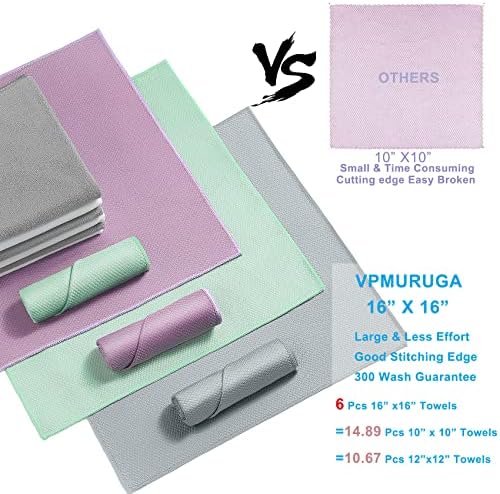 Easy Clean Fish Scale Nanoscale Cleaning Cloth,Streak Free Microfiber Glass Cleaning Cloths for Window Mirrors Windshields,Lint Free Microfiber Polishing Cleaning All-Purpose Towel Pack of 6(Purple) - Image 4
