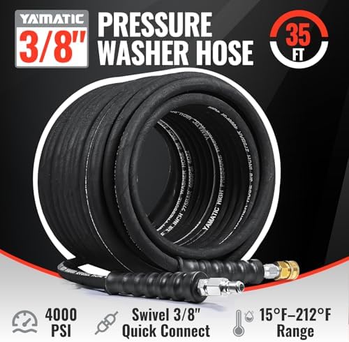 YAMATIC 3/8 in Pressure Washer Hose, 4000 PSI, 35 FT - Image 2
