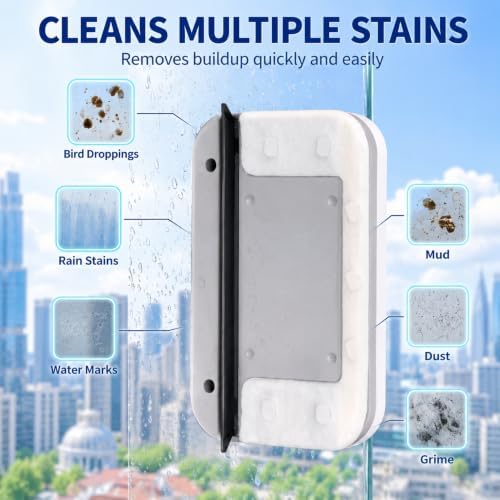 Magnetic Double Sided Glass Cleaner Dual Window Wiper with Rope，3-10mm - Image 6