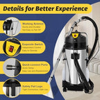 Commercial Carpet Cleaning Machine, 1000W 110V 40L/11Gal Professional Commercial 3 in 1 Carpet Spraying Floor Brush Cleaner Extractor Vacuum Washing Machine Portable （2 packages） - Image 6