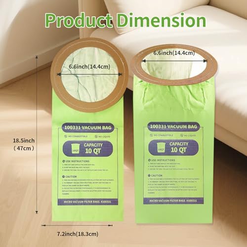 Gudotra 15 Pack of 100331 Micro Filter Vacuum Bags Compatible with Pro Team LineVacer Coachvac Super CoachVac and MegaVac Backpack Vacuum Cleaners Replace Part 100331 Open Cirular Collar - Image 2