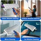Squeegee for Window Cleaning with Extendable Pole, 53" 2-in-1 Window Cleaning Tool Kit, Shower Squeegee with Long Handle, Indoor/Outdoor High Window Cleaning-Two Pads - Image 7
