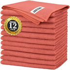 FIXSMITH Red Microfiber Cleaning Cloth -Pack of 12, Highly Absorbent Cleaning Rags, 16"X12" All Purpose Cleaning Towels for Housekeeping, Kitchen, Car, Lint Free and Reusable Microfiber Towels by FIXSMITH