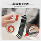 2 in 1 Groove Cleaning Brush, 2025 New Window Track Cleaning Tools, Multifunctional Bristle Crevice Brush with Hidden Scraper for Sliding Door Track Window Seal (Gray 2pcs) - Image 6