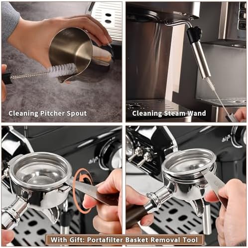 Espresso Brush Machine Cleaning Brush - CAFEMASY 5pcs Coffee Machine Cleaning Brush Pack Barista Tools for Cleaning Espresso Machine Group Head Steam Wand Milk Frother Drip Tray Coffee Mug - Image 6