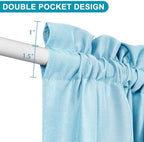 Hiasan French Door Curtains Privacy, Sky Blue, 24W x 40L, 1 Panel - Image 3