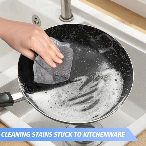 KinHwa Dish Cloths for Washing Dishes with Scrub Side, Microfiber Dish Rags - Image 3