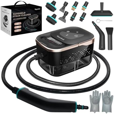 Steam Cleaner, Handheld Steam Cleaner for Home 15s Heat-Up 42.27oz Tank, 6 Level Adjustable, Portable Steamer for Cleaning, Grease, bathrooms,Grout, Tile, Bed Bugs, Floor, Couch, Car Detailing by Unknown
