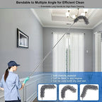 Microfiber Duster Kit High Reach Ceiling Fan Duster with Extendable Pole 100" Telescoping Cobweb Duster for Cleaning, Bendable Head Washable Duster for Ceiling, Fan, Furniture - Image 3