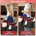 SCAVATA Wearable Cleaning Caddy, Cleaning Caddy Supplies Organizer with Handle & Shoulder Straps for Housekeepers, Under Sink & Car Cleaning Tool Organizers Bag with 4 Foldable Divider (Wine) - Image 6