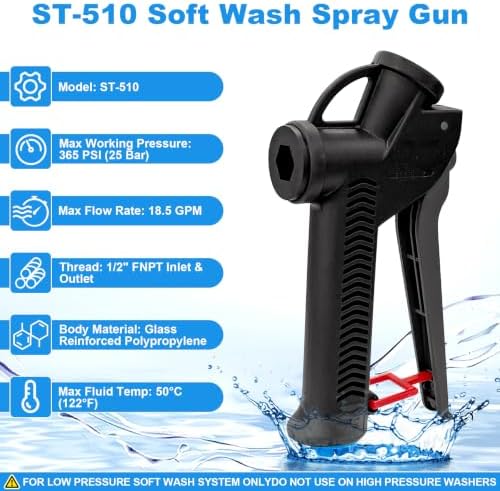 ST-510 Soft-Wash Spray Gun ST-515 Pressure Washer Replacement Gun - Image 6