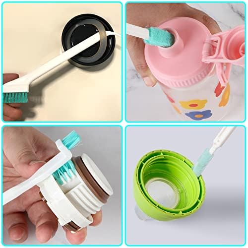 Small Household Cleaning Brushes by ELEMGULY,18 Pcs Crevice Brush for Hole, Gap, Corner, Space, Micro Crevice Scrub Cleaner Tool for Bottle, Keyboard, Window, Door Track - Image 4