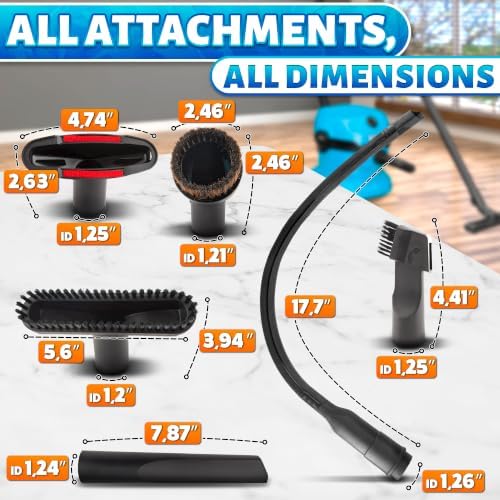 12 Pcs Universal Vacuum Attachments & Brushes Set – Vacuum Cleaner Attachments Universal 2 1/2" 1 1/4" with Soft Bristles – Durable PP, Multi-Purpose for Car, Home, Workshop Cleaning, Extended Reach - Image 2