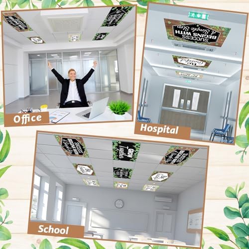 6 Pcs Fluorescent Light Covers with 60 Magnets Decorative for Classroom Ceiling Lights 4 x 2 Feet Magnetic Light Cover Filter Easy Install for Office Hospital Home Ceiling Supplies (Farmhouse) - Image 5