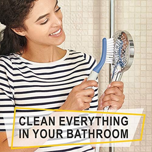 Scrub Brush Set of 3pcs - Cleaning Shower Scrubber with Ergonomic Handle and Durable Bristles - Grout Cleaner Brush - Scrub Brushes for Cleaning Bathroom/Shower/Tile/Kitchen/Floor/Bathtub/Carpet, Blue - Image 6