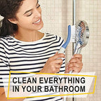 Scrub Brush Set of 3pcs - Cleaning Shower Scrubber with Ergonomic Handle and Durable Bristles - Grout Cleaner Brush - Scrub Brushes for Cleaning Bathroom/Shower/Tile/Kitchen/Floor/Bathtub/Carpet, Blue - Image 6