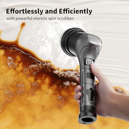 Electric Spin Scrubber, Cordless Handheld Cleaning Brush,Large Battery - Image 4