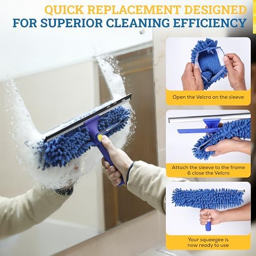 KLEEN HANDLER Professional Window Cleaning Chenille Squeegee Sleeves 5 Pack - Image 5