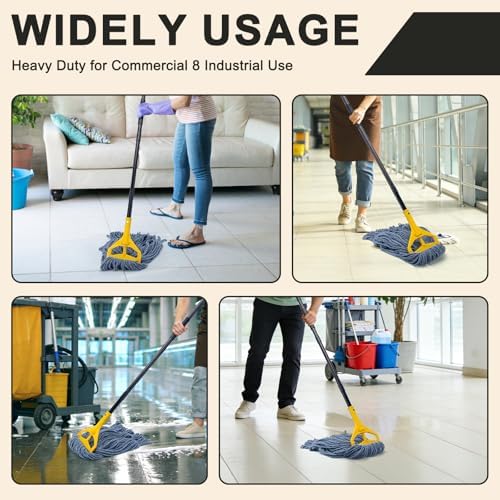 Commercial Industrial Mop with 3 Extra Large Reusable Replacement Head - Image 2