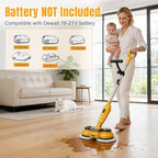 Cordless Electric Mop for Dewalt 20V Battery (NO Battery), 2 in 1 Spin Mop & Electric Floor Scrubber Machine with LED Light & Water Spray, 800 RPM Rotating Electric Mops for Floor (Black Yellow) - Image 2