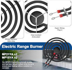 Black Stove Drip Pans and Stove Burner Replacement for Kenmore Frigiraire Stove Parts - Porcelain Stove Drip Pans 318067041 318067051 & MP22YA Electric Range Burner Element by Fetechmate - Image 5