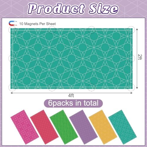 6pcs Classroom Fluorescent Magnetic Light Covers 2x4 FT Bright Geometric - Image 2