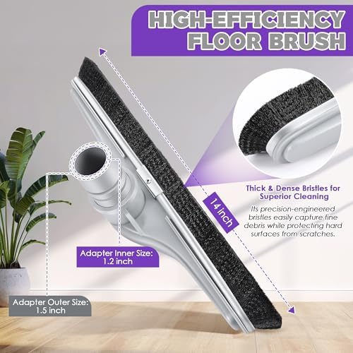 Replacement 2 Piece Vacuum S Wand with 14" Floor and Carpet Brush Compatible with ProTeam Backpack Vacuums Compatible with Hoover C2401 Backpack Vacuum(Purple & Grey Nylon Brush) - Image 5
