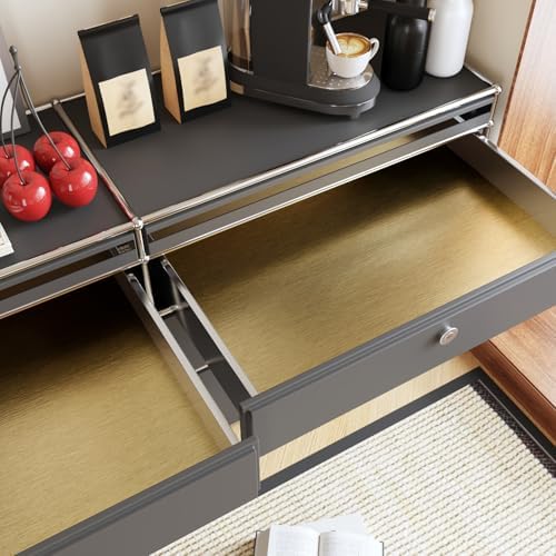 CRE8TIVE Brass Gold Stainless Steel Contact Paper for Appliances Brushed Metallic Gold Peel and Stick Wallpaper 12"x80" Waterproof Heat Resistant Vinyl Film for Kitchen Dishwasher Fridge Oven Covers - Image 3
