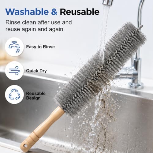 Tower Fan Cleaner, Bendable Microfiber Duster for Electric Fan and Blinds, Reusable Fan Cleaning Brush, Flexible Dust Collector for Cobwebs, Vents, Window Blinds & Hard-to-Reach Areas (Blue-1PC) - Image 5