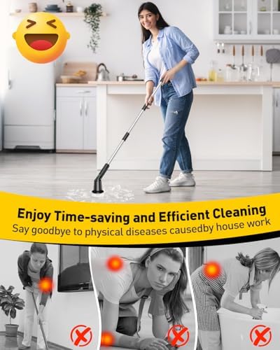 Electric Spin Scrubber for Bathroom, Shower Scrubber with Long Handle - Image 2