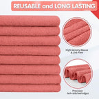 FIXSMITH Red Microfiber Cleaning Cloth -Pack of 8, Highly Absorbent Cleaning Rags, 16"X12" All Purpose Cleaning Towels for Housekeeping, Kitchen, Car, Lint Free and Reusable Microfiber Towels - Image 2