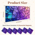6 Pcs Fluorescent Light Covers for Ceiling Lights abstract stained glass mosaic purple violet Magnetic Decorative Shade Filters 4x2 ft for Classroom Office Hospital Decor - Image 2