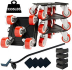 Furniture-Dolly-Furniture-Movers-with-5-Wheels, Furniture Sliders Large Size Carbon Steel Panel Lifter Tool for Moving Heavy Furniture, Furniture Dollies with 2 Brakes, Max Capacity 3335 Ibs by KAZBFDUBGivesLovetoFamily