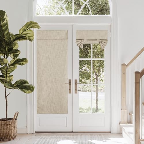 NICETOWN Linen 100% Blackout Curtain for Front Back Door by NICETOWN