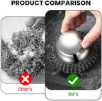 Steel Wool Scrubber with Handle, Upgrade Heavy Duty Stainless Steel Dish Scrubber for Cleaning Dishes, Iron Pots, Stoves, Kitchen Sink (1 pcs) - Image 5