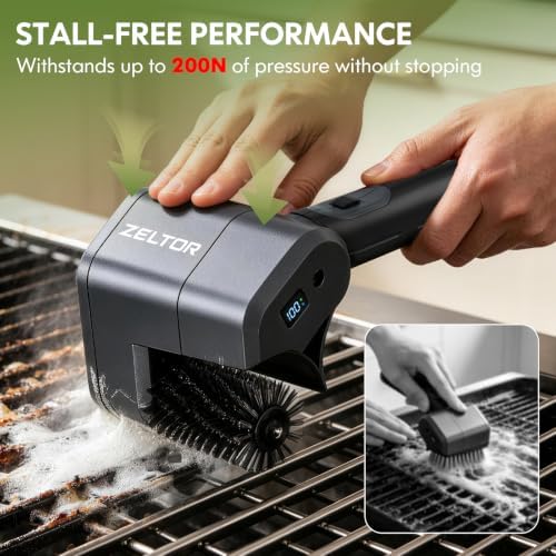 Electric Grill Brush, 12V Cordless BBQ Grill Cleaner with Stable 400 RPM Motor, 1500mAh Battery, Grate Cleaner for Outdoor Barbecue Grates, Portable Brush for Patio, Camping, Backyard Cooking - Image 3