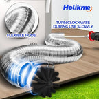 Holikme 30 Feet Dryer Vent Cleaner Kit, Flexible Lint Brush with Drill Attachment, Fireplace Chimney Brushes Extends Up to 30 Feet for Easy Cleaning, Use with or Without a Power Drill (Pack of 2) - Image 2