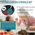E-far Kitchen Utensils Set, 14-Piece Blue Silicone Cooking Utensils Set - Image 5