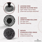 Cuisinel Cast Iron Chainmail Scrubber + Pan Scraper - Ergonomic Design Stainless/Silicone Cleaner for Pots & Skillets - Easy to Clean, Dishwasher Safe, Cookware Sponge Accessory - Image 5