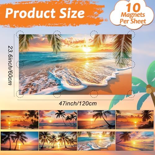 8 Pcs Fluorescent Light Covers with 80 Magnets Decorative for Classroom Ceiling Lights 4 x 2 Feet Magnetic Light Covers Filter Easy Install for Office Hospital & Home Drop Ceiling Supplies (Sea Wave) - Image 2