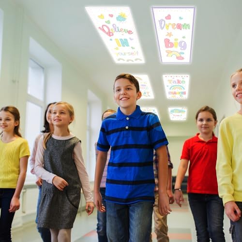 8pcs Fluorescent Magnetic Light Cover for Classroom,2x4 FT Pastel - Image 6